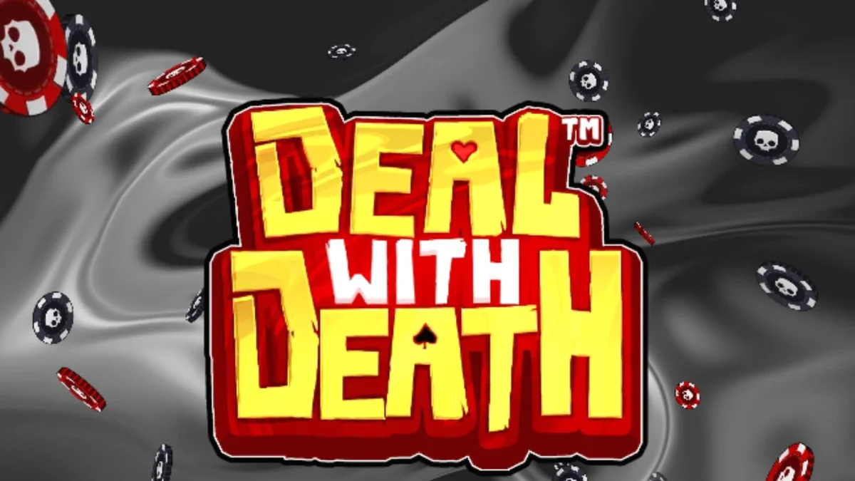 Tampilan antarmuka seluler Deal With Death dengan tema kasino futuristik