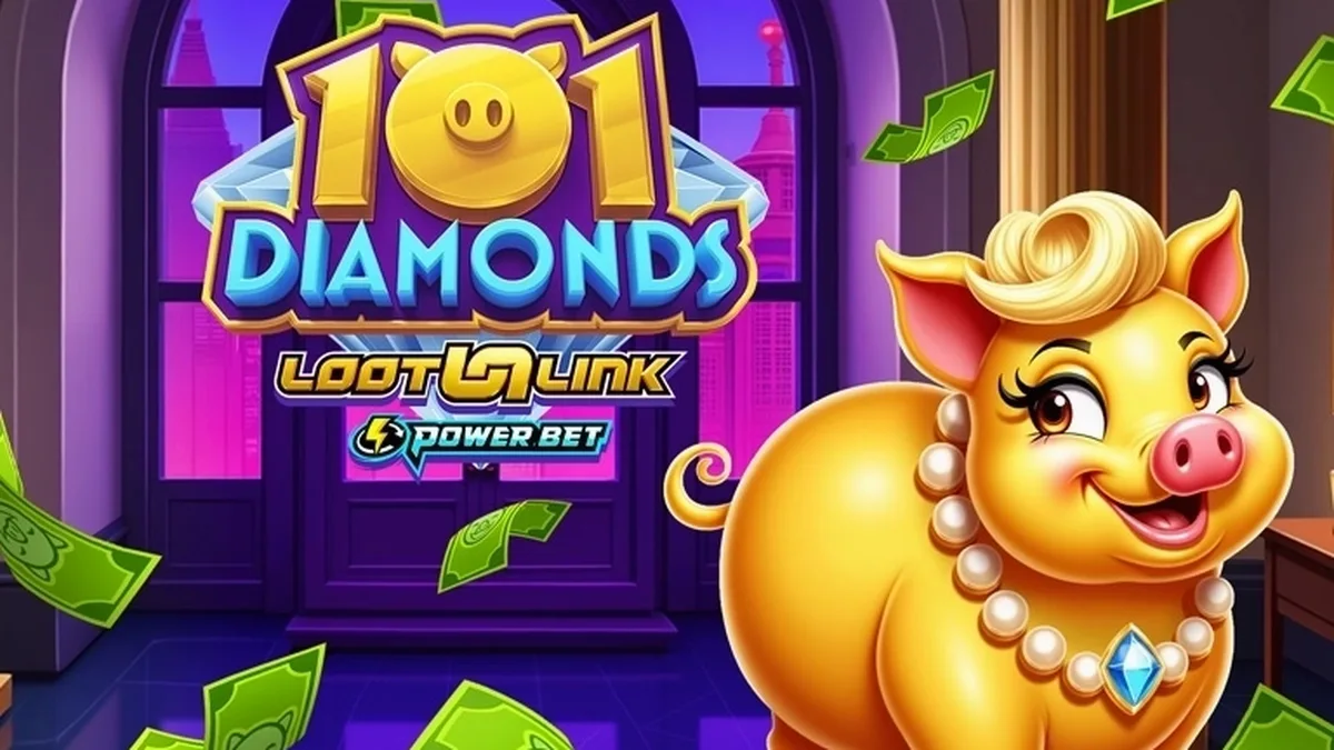 Tampilan visual slot 101 Diamonds dengan tema berlian mewah