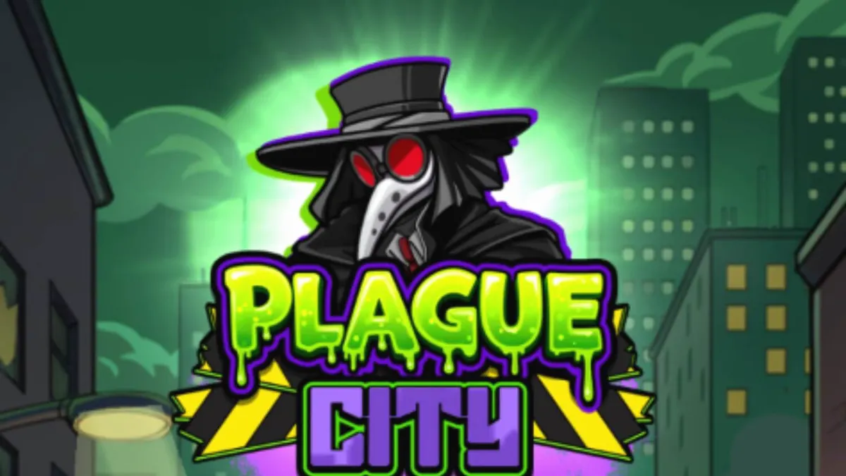 Tampilan visual slot Plague City dengan tema apokaliptik dan laboratorium